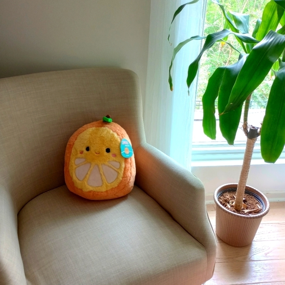 Orin the orange fuzzamallow squishmallow plush kids toy fuzzy cute large green
